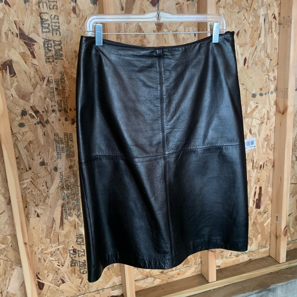 Ann Taylor Fitted Leather Skirt